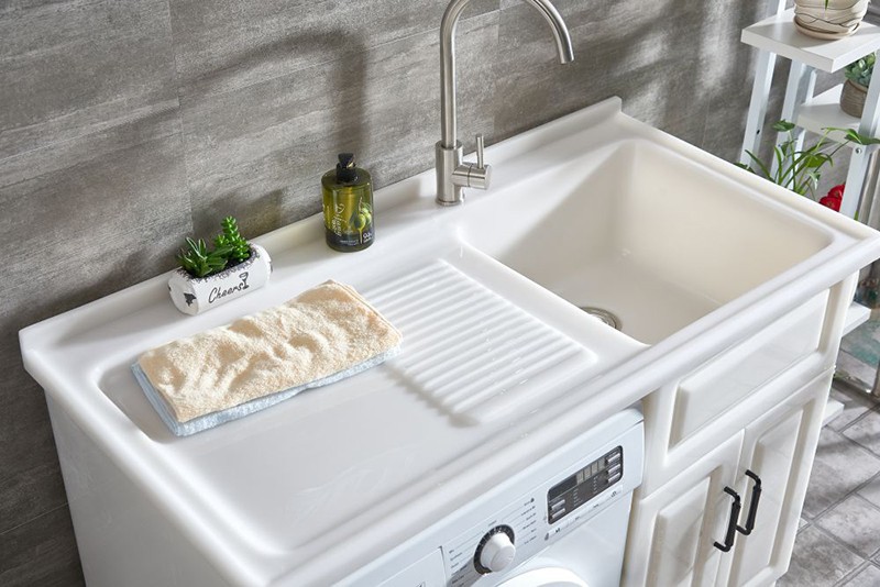 Artificial Jade Flat Top Laundry Cabinet factory