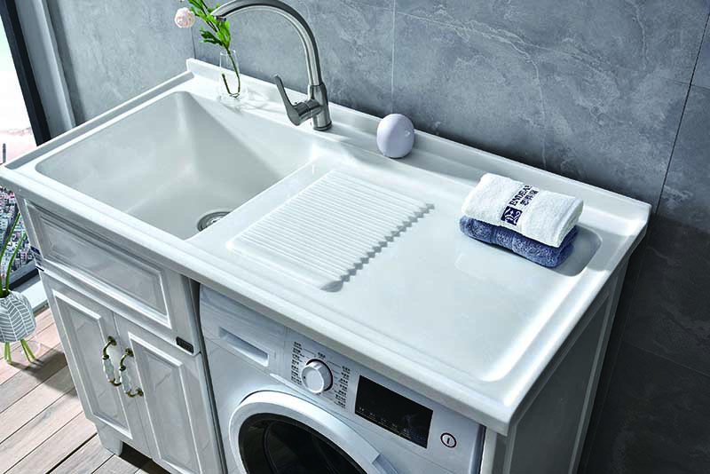 Artificial Stone Flat Laundry Cabinet factory