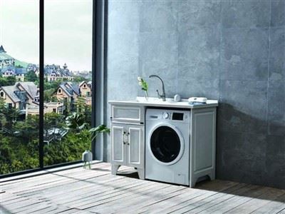 Artificial Stone Flat Laundry Cabinet